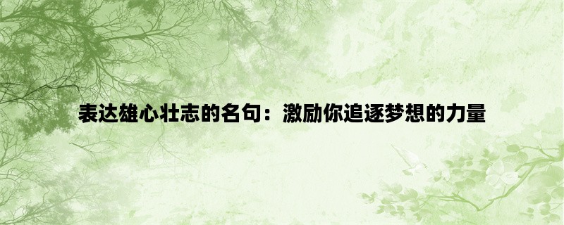 表达雄心壮志的名句：激