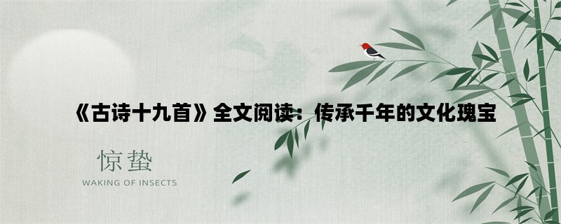 《古诗十九首》全文阅读：传承千年的文化瑰宝