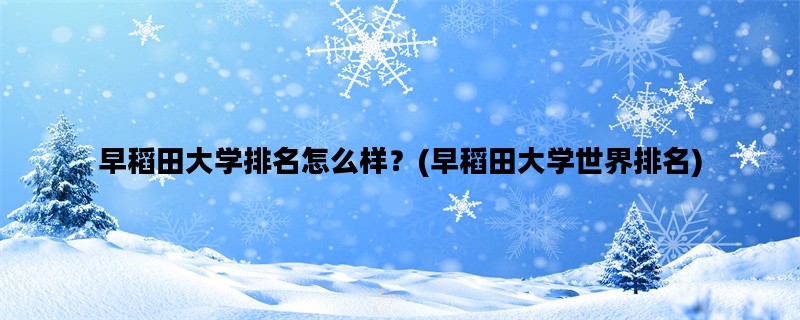早稻田大学排名怎么样？