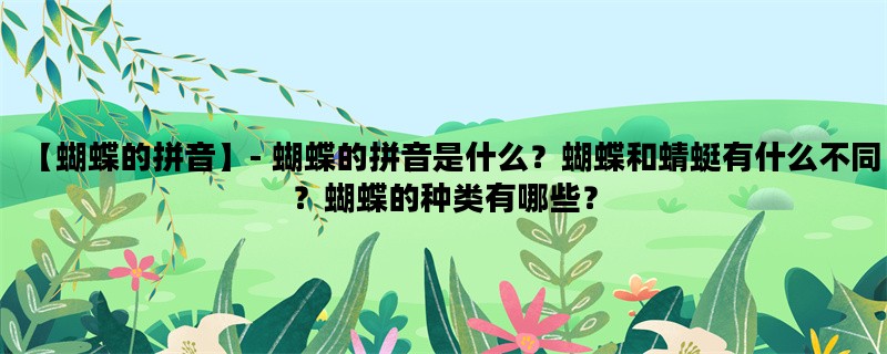 【蝴蝶的拼音】- 蝴蝶的