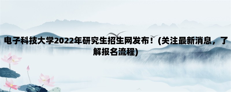 电子科技大学2022年研究