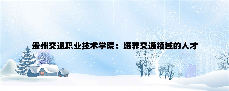 贵州交通职业技术学院：