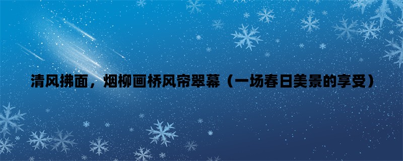 清风拂面，烟柳画桥风帘