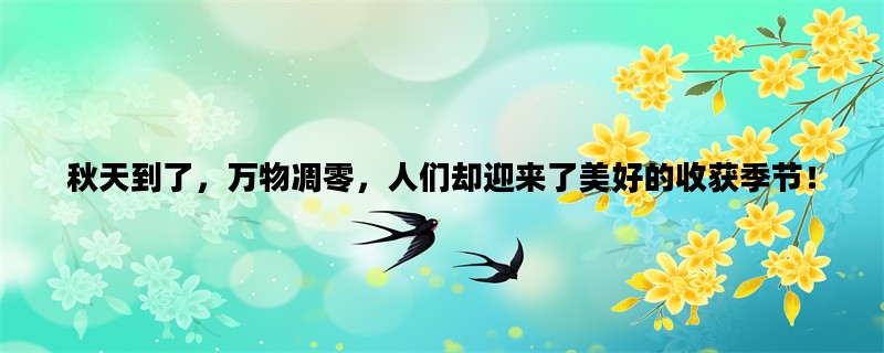 秋天到了，万物凋零，人们却迎来了美好的收获季节！