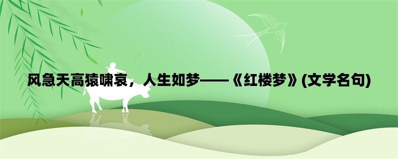 风急天高猿啸哀，人生如