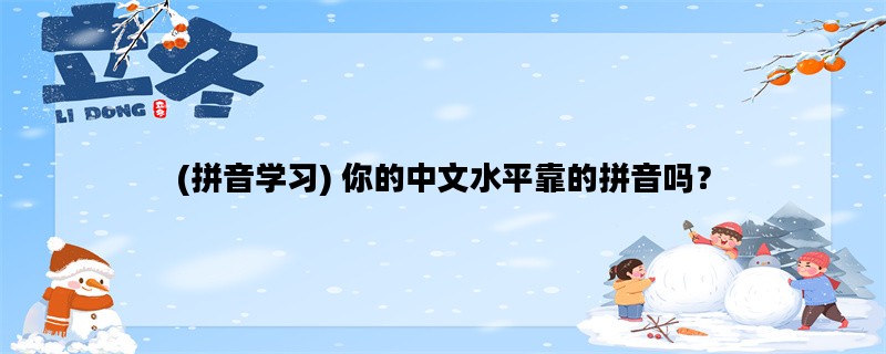 (拼音学习) 你的中文水平靠的拼音吗？