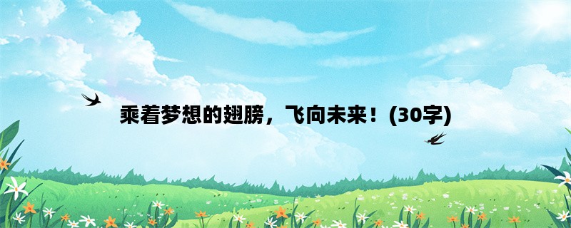 乘着梦想的翅膀，飞向未