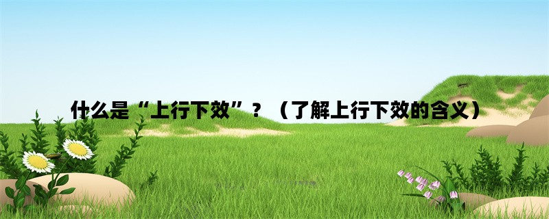 什么是“上行下效”？（了解上行下效的含义）