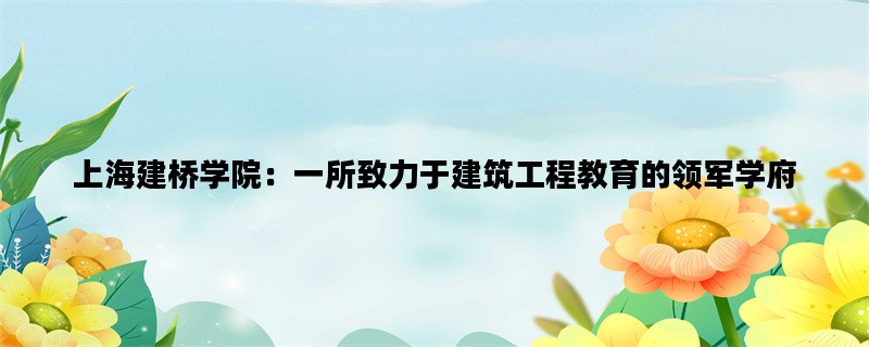上海建桥学院：一所致力