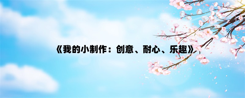 《我的小制作：创意、耐心、乐趣》