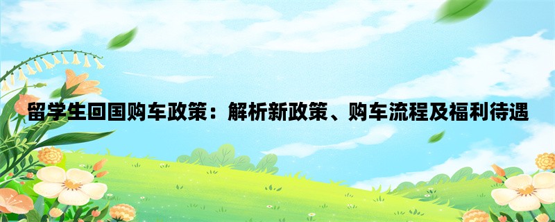 留学生回国购车政策：解