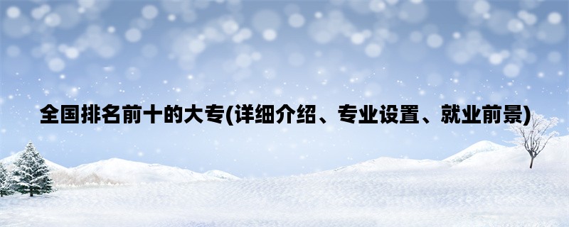 全国排名前十的大专(详