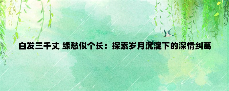 白发三千丈 缘愁似个长：探索岁月沉淀下的深情纠葛