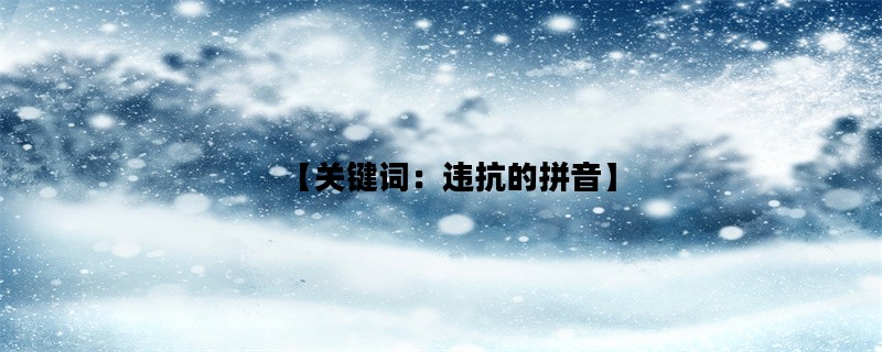 【关键词：违抗的拼音】