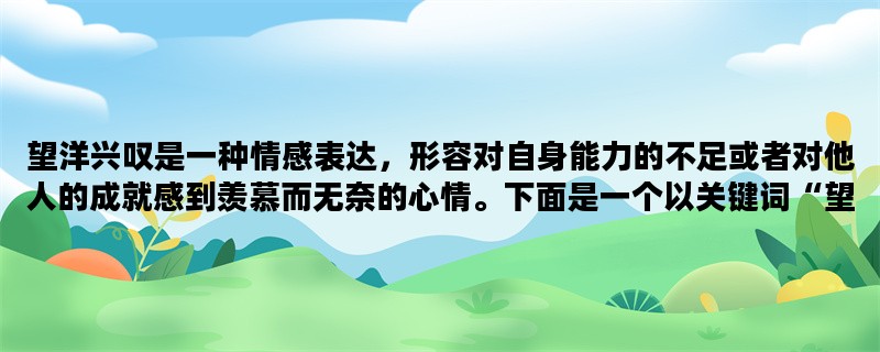 望洋兴叹是一种情感表达，形容对自身能力的不足或者对他人的成就感到羡慕而